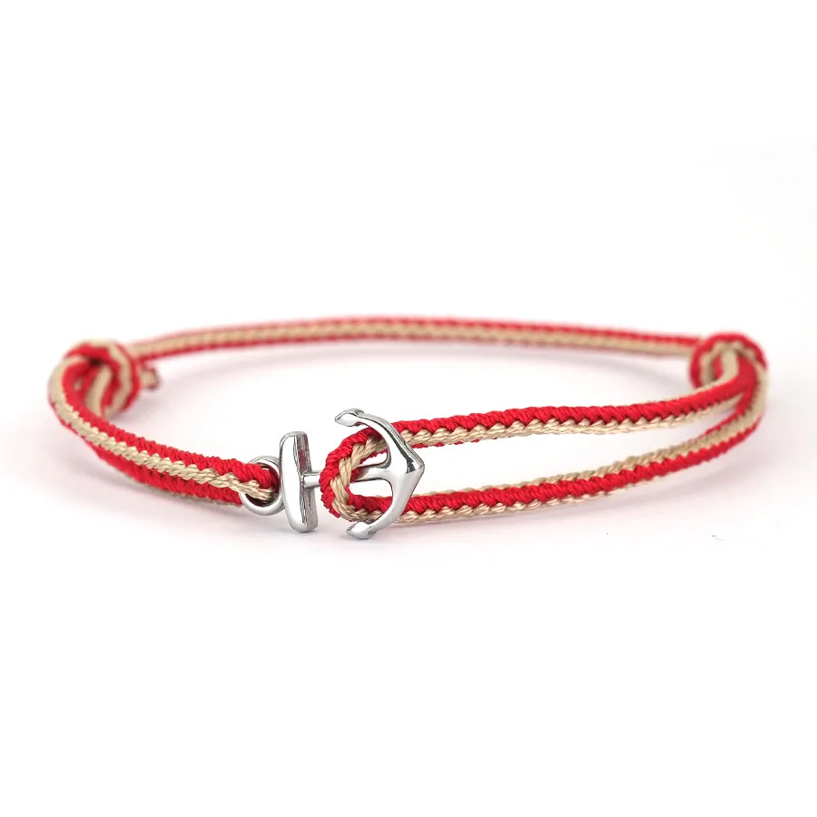 Minimalistisches Anker-Armband mit dünner Schnur, Unisex, Edelstahl, verschiebbar, verstellbar, Ethno-Seil-Armband, Abenteuer, Hombre, Pulseira Image