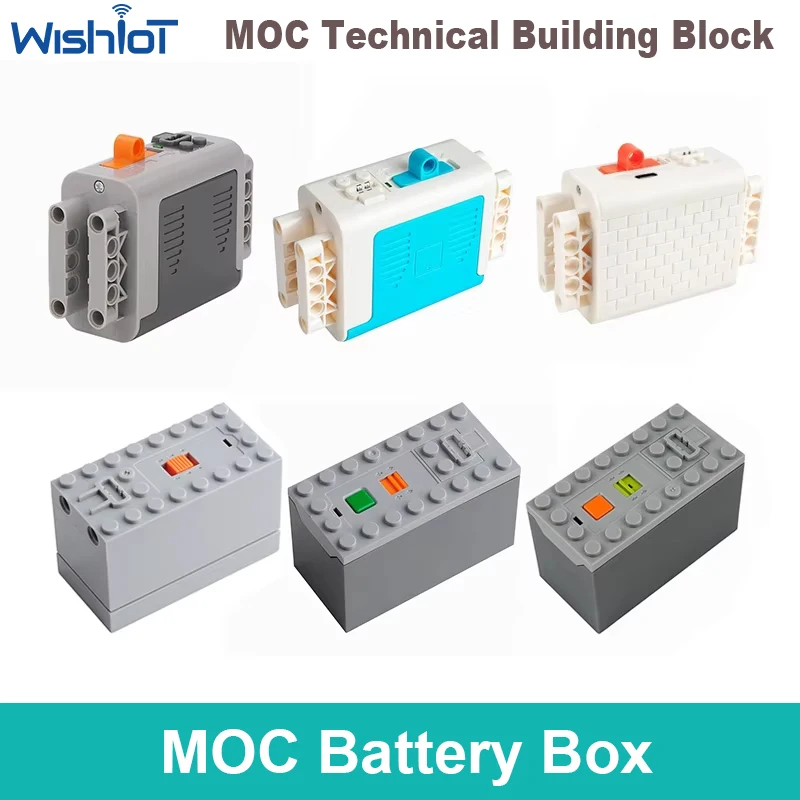 MOC Wiederaufladbare AA/AAA Batterie Box Multifunktions Power Up Tool Auto Zug Motor Geschwindigkeit Einstellen Steuerung für Bausteine Image