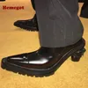 Chelsea-Stiefel im seltsamen Stil, quadratische Zehenpartie, schwarz, solide Damen-Stiefeletten, 2025, neue glänzende Winter-Freizeitschuhe, seitlicher Reißverschluss, Gothic