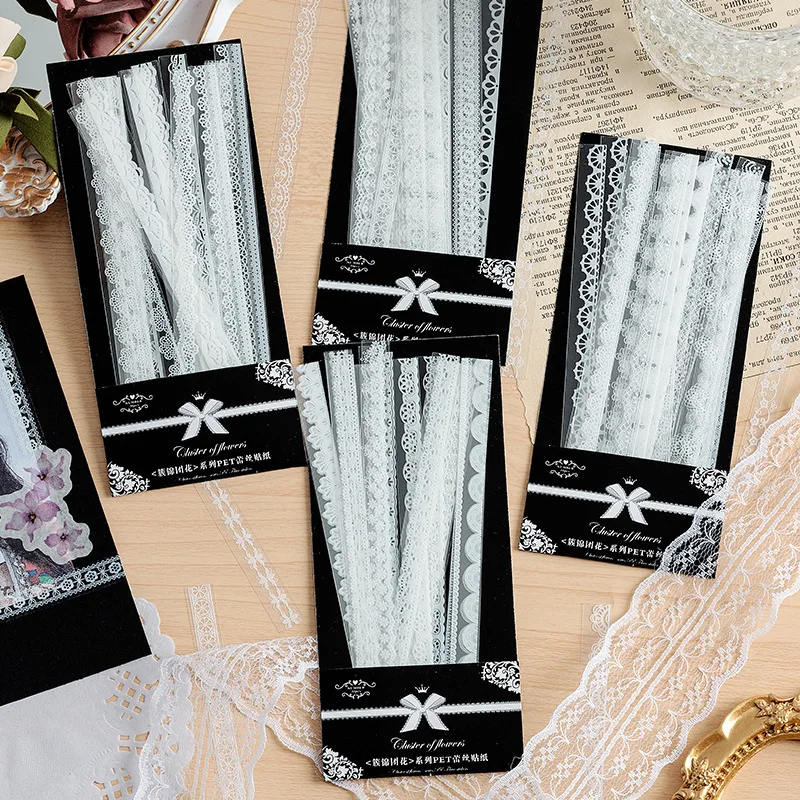 30 teile/paket Haustier Spitze Stil Dekor Aufkleber Collage Junk Journal DIY Scrap booking selbst klebende kreative Handwerk Aufkleber Image