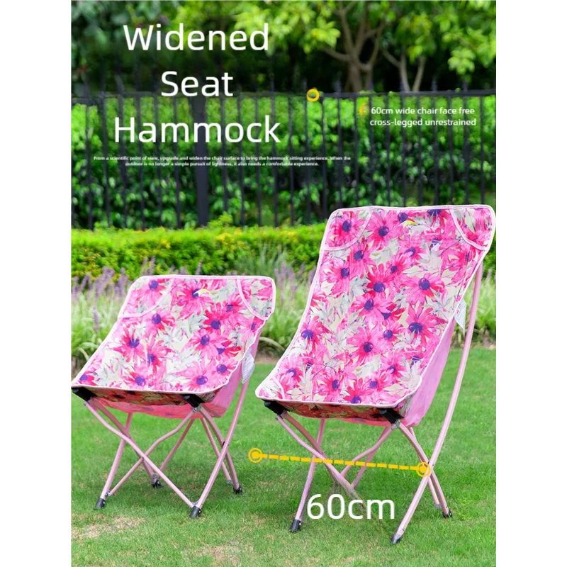 Klappbarer, tragbarer Freizeit-Schmetterlingsstuhl mit hoher und niedriger Rückenlehne für den Außenbereich für Camping und Picknick-Mondstuhl Image