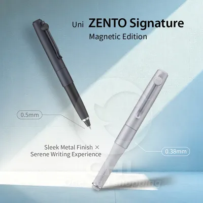 uni-ball ZENTO Gel Pen 0.5mm 0.38mm Fine Tip Japanese Pen Magnetic Cap Smooth Writing Office School Stationery Signature Pen
