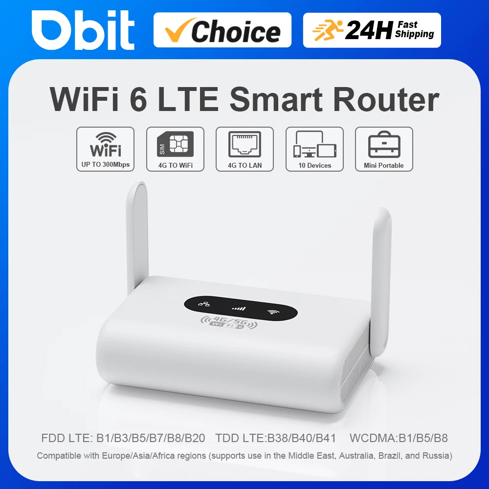 WiFi6-Router 4G LTE-Router 300Mbps-Modem 4G WiFi Tragbarer Router Kompatibel mit 5G-SIM-Karten Ohne Vertragsbindung Image