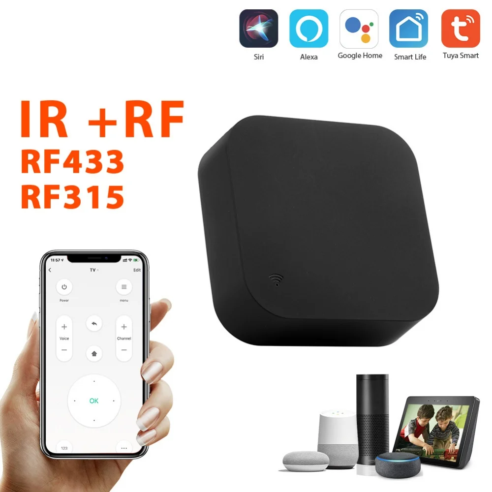 Tuya WiFi IR RF Fernbedienung 315 433 MHz Universal für alle Klimaanlagen TV LG Smart Life App funktioniert mit Alexa Google Home