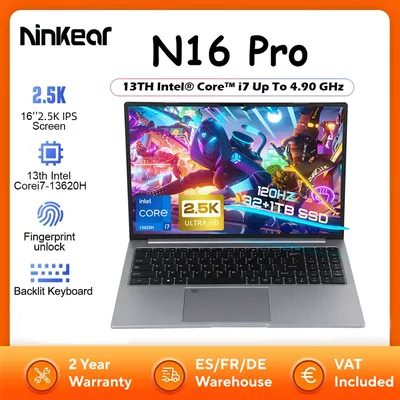 Ninkear N16 Pro Laptop 32 GB 1 TB 13. Intel i7-13620H 16'' 2,5 K IPS 120 Hz Gaming-Computer 57,75 Wh Fingerabdruck-Entsperr-Notebook