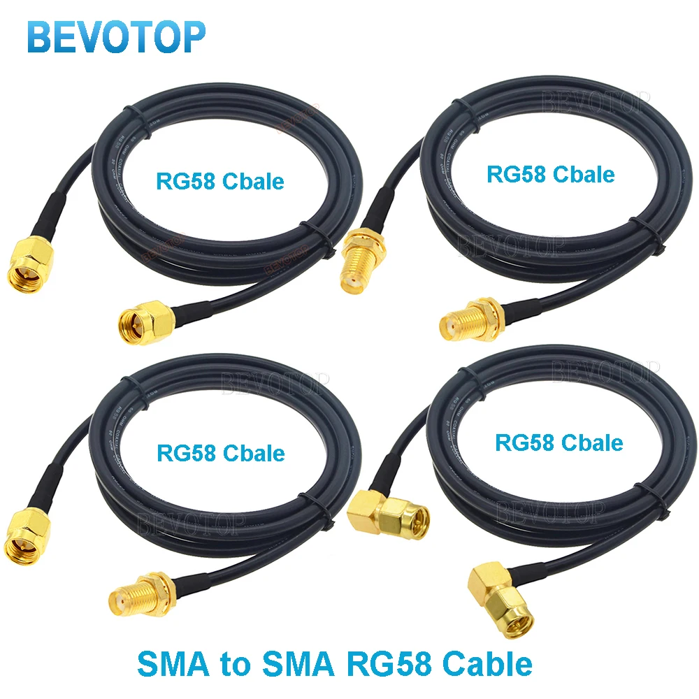 1M 2M 5M 10M 20M SMA Stecker auf SMA Stecker RG58 50ohm Koaxialkabel SMA Stecker WiFi Antenne Verlängerung Kabel Stecker Adapter Pigtail Image