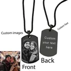 Ciondolo con etichetta personalizzata, collana personalizzata da uomo, ciondolo con foto di testo inciso in acciaio inossidabile, regalo commemorativo per un amico di compleanno