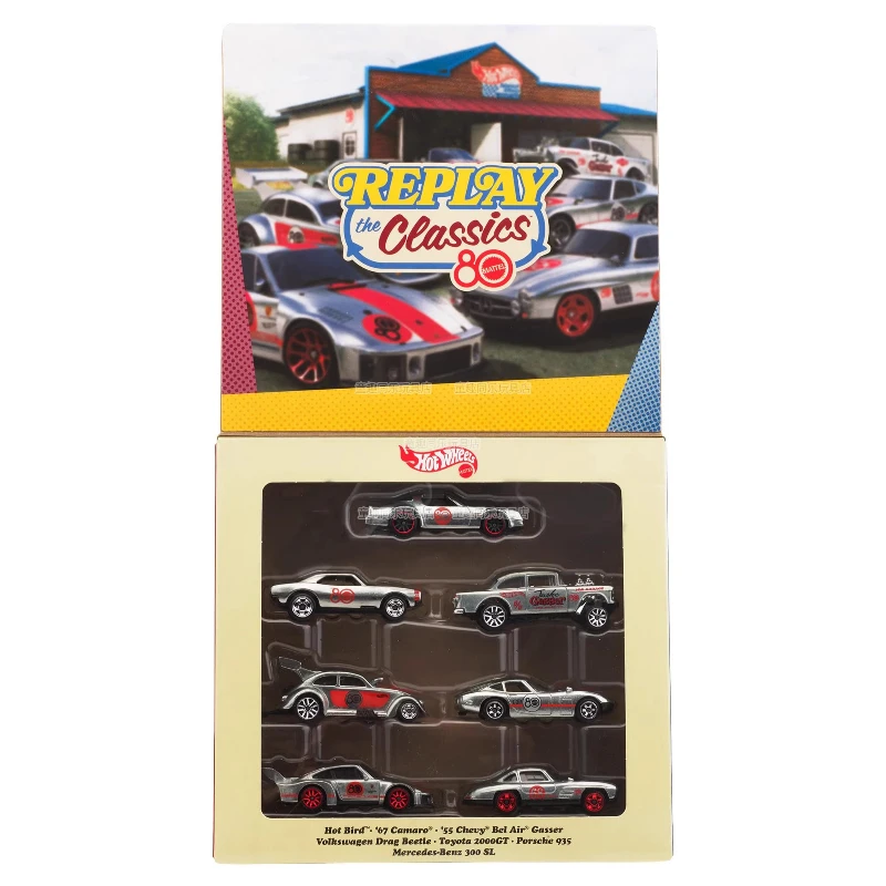 Mattel Hot Wheels Auto 80. Jahrestag Replay The Classics Jungenspielzeug 1:64 Diecast Toyota Camaro Chevy Hot Bird Porsche Modell Geschenk Image