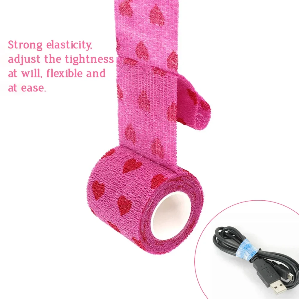 Buntes sportliches Wickelband, selbstklebende elastische Bandage, Hansaplast, Sportschutz, Knie, Finger, Knöchel, Handfläche, Schulter Image