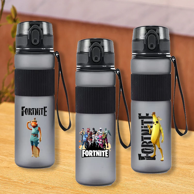550 ml Fortnites Frosted Wasserkocher Wasserflaschen Anime Fortress Night Große Trinkhalmbecher Tragbare Kinder Outdoor Büroflasche Image