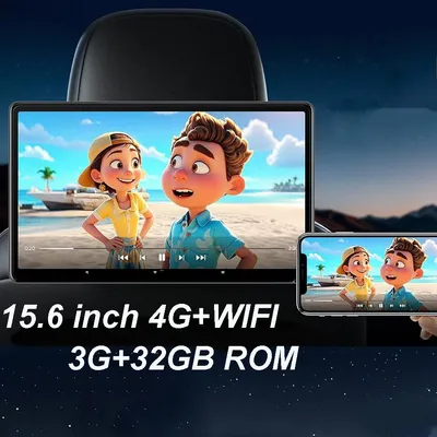 2025 Car Headrest Monitor 15.6" IPS Talbet PC 4G WIFI Android 11 Monitor HD 1080P/Bluetooth/HDMI/Mirror Link/Miracas 3G+32GB ROM