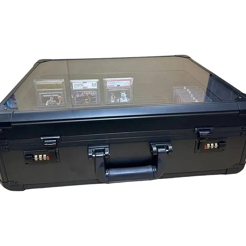 Trading Card Box Card Storage Box Many Card Position Hand Suitcase Case Holder Hard Shell for Game Card Baseball Card