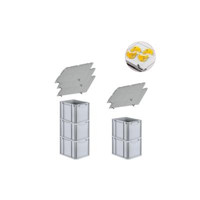 PROREGAL SparSet 5x Eurobox NextGen Economy mit Auflagedeckel & 4x Verschlüsse Gelb, Griffe zu, HxBxT 32x30x40cm, 30L, Eurobehälter Image