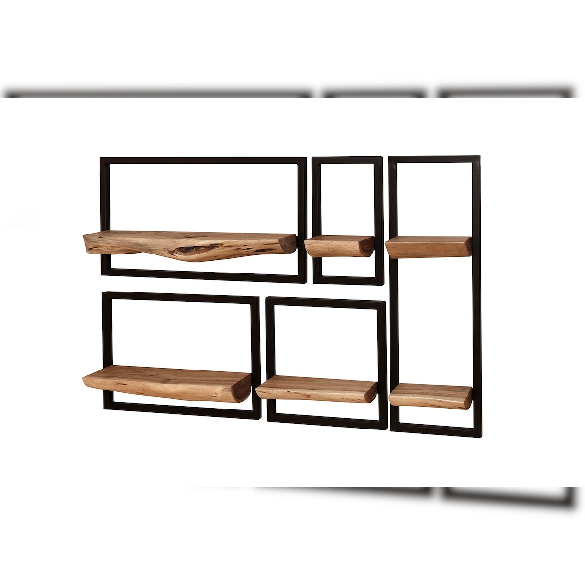 KAWOLA Wandregal ERGEA 5-tlg. Akazie massiv natur Image