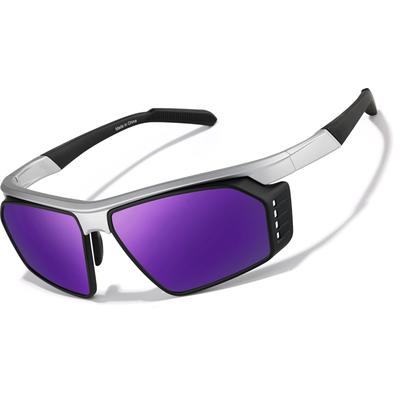 Zenni Wrap-Around Glasses Silver Plastic Full Rim Frame