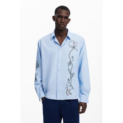 Long-sleeve shirt with embroidery