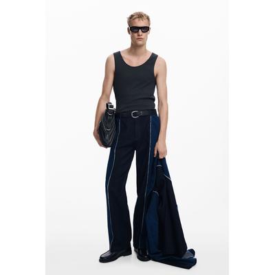 Combined denim trousers
