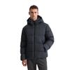 Daunenjacke MARC O'POLO, Herren, Gr. M, blau (schwarz navy), Web, Obermaterial: 100% Polyester. Futter: 100% Polyamid. Füllung: 70% Daunen, 30% Federn, casual, Jacken, mit 2-Wege-Zipper und abnehmbarer Kapuze