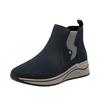 Chelseaboots RIEKER, Damen, Gr. 41, blau (nachtblau), Nubuklederimitat, Elastischer Einsatz, sportlich, Schuhe, Boots, Stiefelette, High Top Sneaker, Keilboots mit Stretcheinsatz