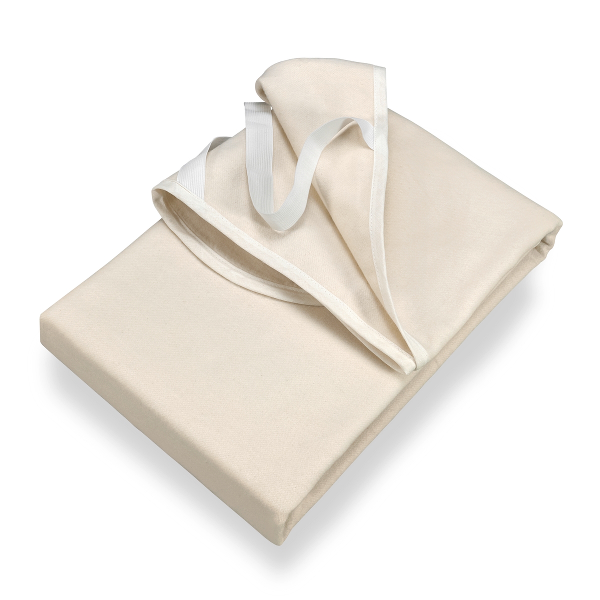 Setex Molton Matratzenschoner 180x220cm, 100% Baumwolle, Eckgummis, naturfarben Image