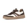 Plateausneaker GABOR "FLORENZ", Damen, Gr. 36, bunt (sanftes weiß, braun), Nappaleder, Veloursleder, unifarben mit Farbeinsatz, sportlich, Schuhe, Freizeitschuh, Halbschuh, Schnürschuh in Bequemweite G (= weit)