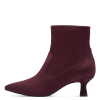 Stiefelette MARCO TOZZI, Damen, Gr. 39, lila (beere), Textil, unifarben, Veloursleder, elegant, Schuhe, Trichterabsatz, Businesschuh, Abendschuh mit Innenreißverschluss