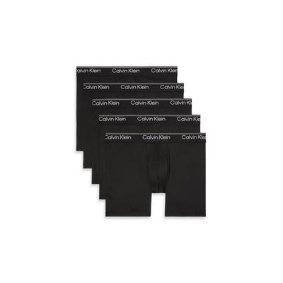 Boxer "BOXER BRIEF 5PK", Herren, Gr. M (50), schwarz, Jersey, Obermaterial: 88% Polyester, 12% Elasthan, CALVIN KLEIN UNDERWEAR, unifarben, körpernah, Unterhosen, Mit elastischem Bund Image