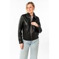 Lederjacke MAURITIUS "MWBjanka", Damen, Gr. M, braun (schwarz, braun), Obermaterial: 100% Schafsleder. Futter: 100% Baumwolle. Ärmelfutter: 100% Polyester, vintage, modisch, regular fit hüftbedeckend, Langarm mit Knöpfen, Jacken, mit elastischem...