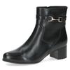 Stiefelette CAPRICE, Damen, Gr. 42, schwarz, Leder, klassisch, Schuhe, Blockabsatz, Businessschuh mit goldfarbener Zierschnalle