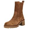 Stiefelette PAUL GREEN "Paul Green Stiefelette Veloursleder/Textil", Damen, Gr. 42,5, braun (toffee), Veloursleder, Textil, casual, Schuhe