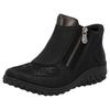 Schlupfboots RIEKER "Ready2GO", Damen, Gr. 39, schwarz, Lederimitat, casual, Schuhe, Stiefelette, Casual-Boots, Profilsohle, mit seitlichem Reißverschluss