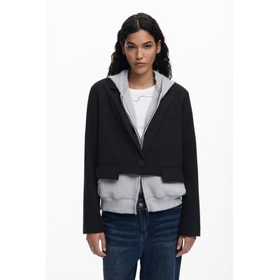 Combined knit blazer