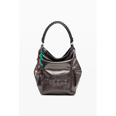 Metallic backpack with large logo