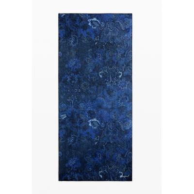 Pleated rectangular paisley scarf