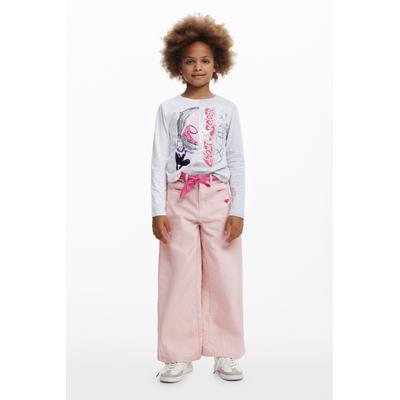 Wide melange trousers