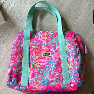 Lilly Pulitzer Other | Lilly Pulitzer Insulated Cooler Pool Party Picnic Pack Colorful Coral Soft Sided | Color: Blue/Pink | Size: Os