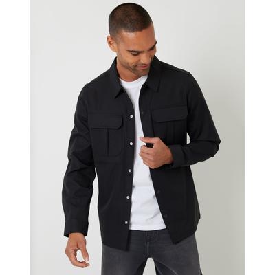 Black Cargo Pocket Shacket