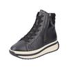 Ankleboots RIEKER "Rieker Stiefelette Glattleder", Damen, Gr. 39, schwarz, Glattleder, casual, Schuhe