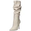 High-Heel-Stiefel STEVE MADDEN "STEVE MADDEN Stiefel Lederimitat", Damen, Gr. 39, weiß (bone), Lederimitat, elegant, Schuhe