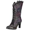 High-Heel-Stiefel LAURA VITA "LAURA VITA Stiefel Leder/Textil", Damen, Gr. 39, lila (violet), Leder, Textil, casual, Schuhe