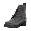 Schnürstiefelette GABOR "Gabor Stiefelette Veloursleder", Damen, Gr. 38, grau (dunkelgrau), Veloursleder, casual, Schuhe