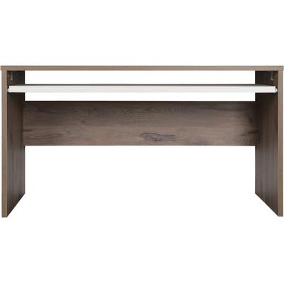 Schreibtisch VOGL MÖBELFABRIK "Barrie mit 2-farbigem Tastaturauszug", braun (wotan eiche), B:137cm H:73cm T:67cm, Tische, in 2 Breiten, 2,5 cm Tischplattenstärke, Made in Germany Image