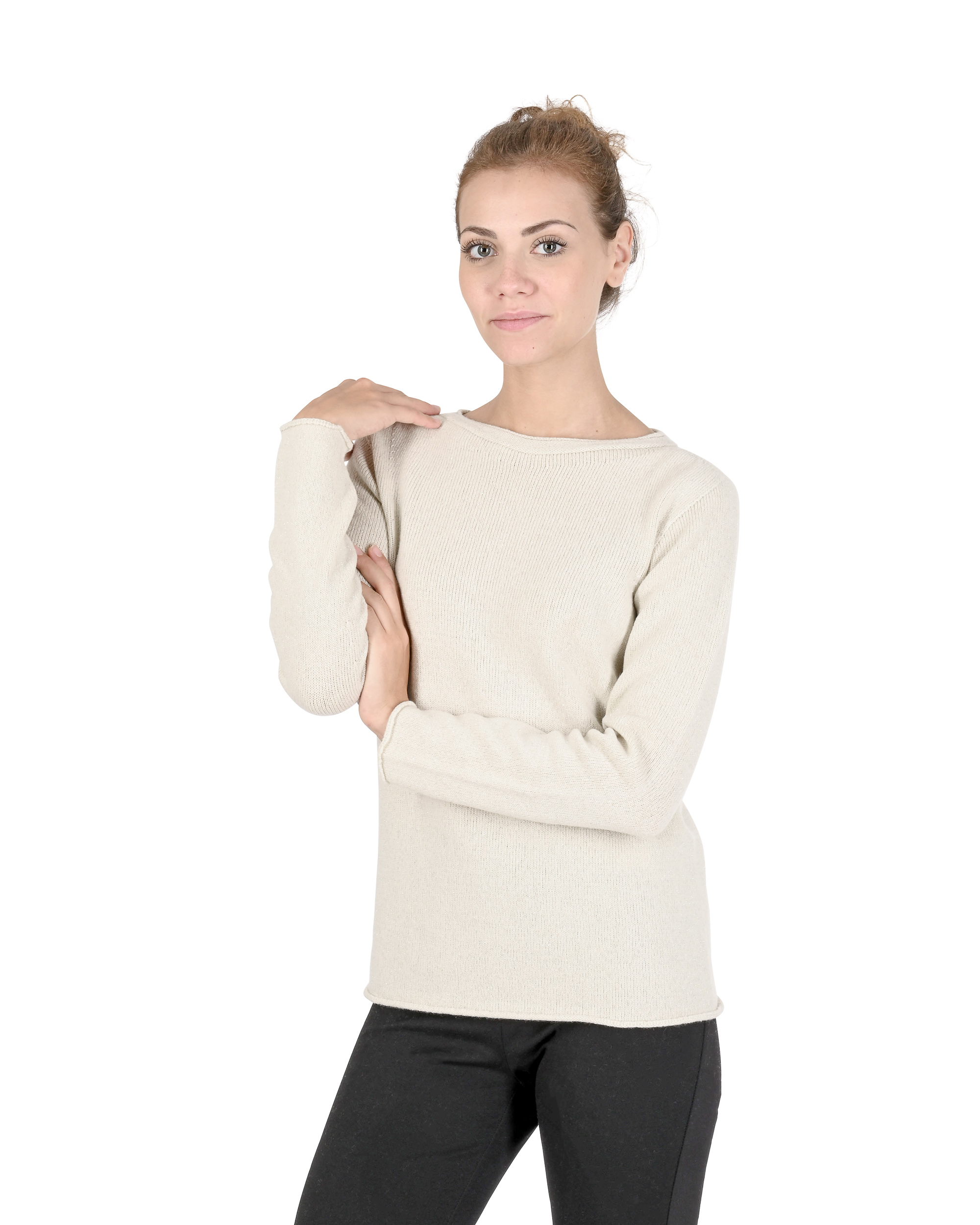 Crown of Edinburgh Kaschmir Damen Kaschmirpullover mit Rundhalsausschnitt Image
