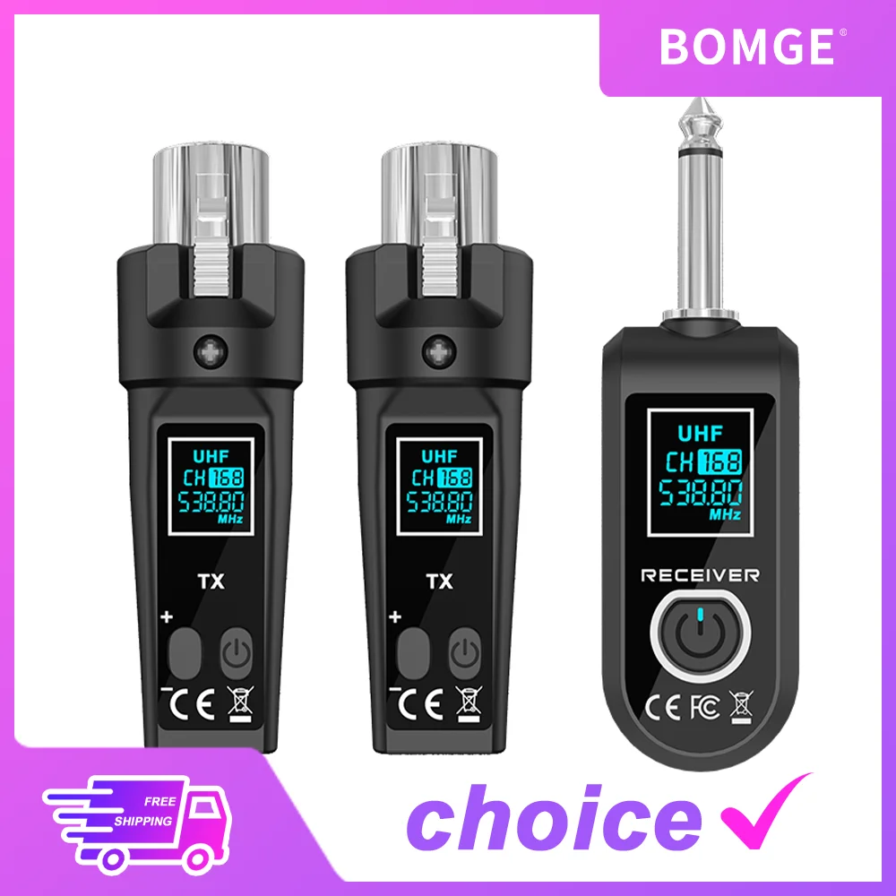 Trasmettitore XLR wireless professionale e sistema microfonico wireless con ricevitore UHF per mixer audio con microfono dinamico BETA58 SM58