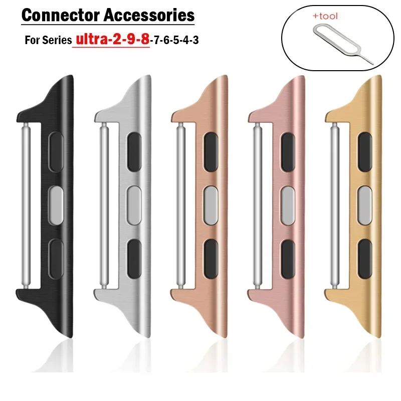 Anschluss für Apple Watch Band Serie 9 8 7 6 5 4 3 SE 49 mm 44 mm 40 mm 38 mm 42 mm 41 mm 45 mm Edelstahl-Adapter iwatch Ultra 2 Image