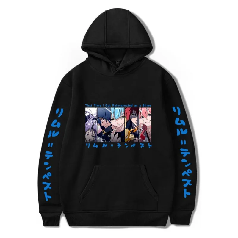 Anime Tensei Shitara Slime Datta Ken Hoodie Rimuru Tvempest Übergroßen Hip Hop Harajuku Sweatshirt Casual Streetwear Pullover Image