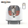 Lettiera per gatti intelligente Autopulente automatica Toilette per gatti aperta per animali domestici Controllo app Vassoio per lettiera per gatti elettrico facile da pulire di grande capacità
