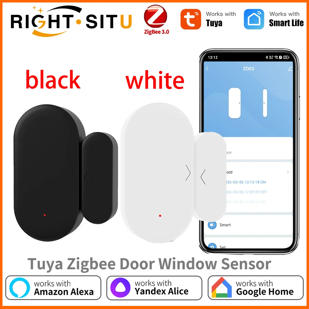 Türsensor Zigbee 3.0 Fenstersensor für Smart Home APP-Fernbedienung kompatibel mit Alexa Google Assistant Smart Life Tuya Image