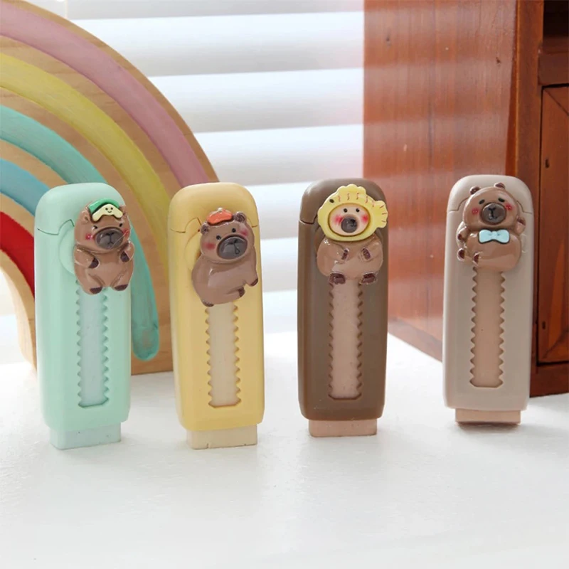 Kawaii süßes Briefpapier, ästhetisches Briefpapier, Bürobedarf, Schulartikel, Geschenk für Kinder, Radiergummi, süßer Capybara-Radiergummi, lustiges Gummi Image