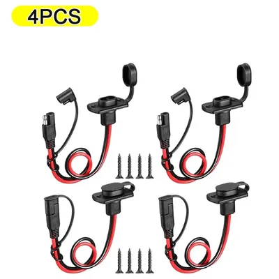 12 AWG Power Socket Sidewall Port Compatible with SAE Quick Connect Solar Panel Weatherproof for Generator Battery Charger